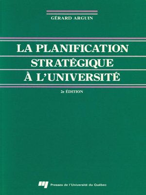 cover image of La planification stratégique à l'université
